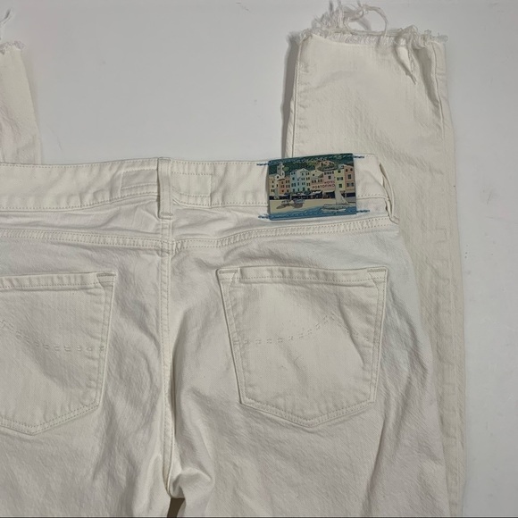 Jacob Cohen White Mid Rise Raw Hem Skinny Jeans - Picture 6 of 15